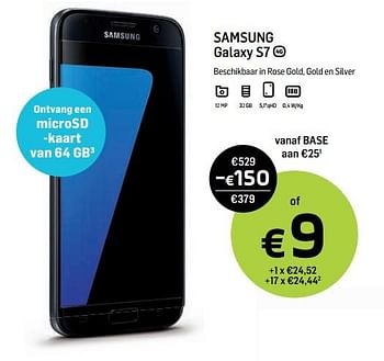 Promoties Samsung galaxy s7 - Samsung - Geldig van 20/09/2017 tot 07/10/2017 bij Base