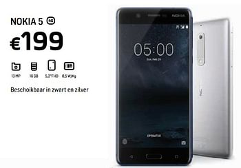 Promoties Nokia 5 - Nokia - Geldig van 20/09/2017 tot 07/10/2017 bij Base