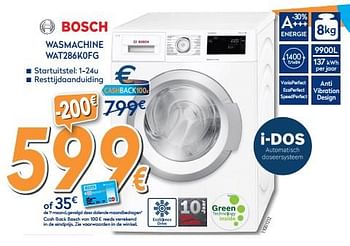 Promoties Bosch wasmachine wat286k0fg - Bosch - Geldig van 28/09/2017 tot 28/10/2017 bij Krefel