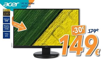 Promotions Acer pc scherm k272hle - Acer - Valide de 28/09/2017 à 28/10/2017 chez Krefel