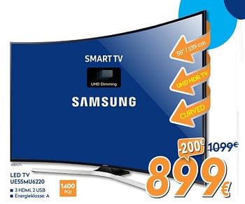 Promoties Samsung led tv ue55mu6220 - Samsung - Geldig van 28/09/2017 tot 28/10/2017 bij Krefel