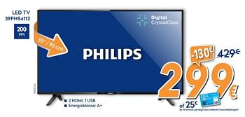 Promoties Philips led tv 39phs4112 - Philips - Geldig van 28/09/2017 tot 28/10/2017 bij Krefel