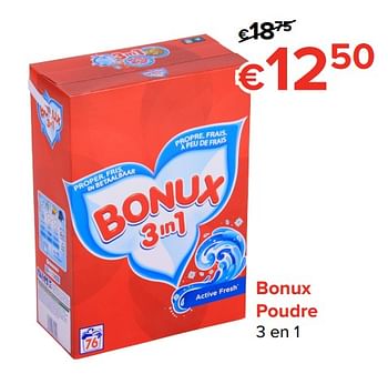 Promoties Bonux pooudre - Bonux - Geldig van 29/09/2017 tot 23/10/2017 bij Euro Shop
