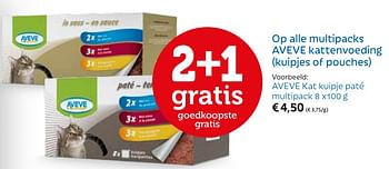 Promoties Aveve kat kuipje paté multipack - Huismerk - Aveve - Geldig van 09/04/2018 tot 22/04/2018 bij Aveve