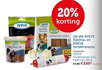 Promoties Aveve hondensnack mini heart mix - Huismerk - Aveve - Geldig van 09/04/2018 tot 22/04/2018 bij Aveve