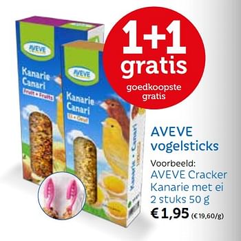 Promoties Aveve cracker kanarie met ei - Huismerk - Aveve - Geldig van 09/04/2018 tot 22/04/2018 bij Aveve