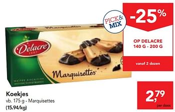 Promoties Koekjes marquisettes - Delacre - Geldig van 04/10/2017 tot 17/10/2017 bij Makro