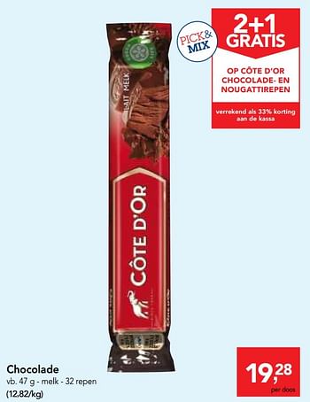 Promoties Chocolade - Cote D'Or - Geldig van 04/10/2017 tot 17/10/2017 bij Makro