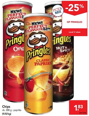 Promoties Chips paprika - Pringles - Geldig van 04/10/2017 tot 17/10/2017 bij Makro