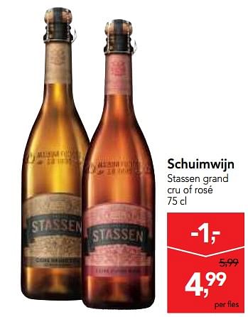 Promotions Schuimwijn stassen grand cru of rosé - Mousseux - Valide de 04/10/2017 à 17/10/2017 chez Makro