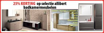 Promoties 25% korting op selectie allibert badkamermeubelen - Allibert - Geldig van 02/10/2017 tot 31/10/2017 bij Bouwcenter Frans Vlaeminck
