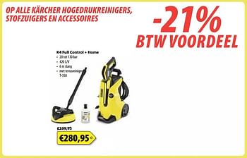 Promotions Karcher k4 full control + home - Kärcher - Valide de 02/10/2017 à 31/10/2017 chez Bouwcenter Frans Vlaeminck