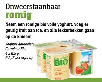 Promoties Yoghurt aardbeien, carrefour bio - Huismerk - Carrefour  - Geldig van 01/10/2017 tot 30/10/2017 bij Carrefour