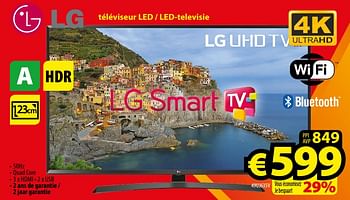 Promoties Lg téléviseur led - led-televisie 49uj63sv - LG - Geldig van 29/09/2017 tot 31/10/2017 bij ElectroStock