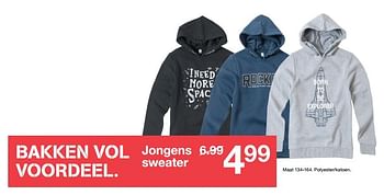 Promoties Jongens sweater - Huismerk - Zeeman  - Geldig van 30/09/2017 tot 07/10/2017 bij Zeeman