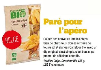 Promotions Tortillas chips, carrefour bio - Produit maison - Carrefour  - Valide de 01/10/2017 à 30/10/2017 chez Carrefour