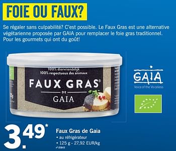 Promoties Faux gras de gaia - Gaia - Geldig van 01/10/2017 tot 05/11/2017 bij Lidl
