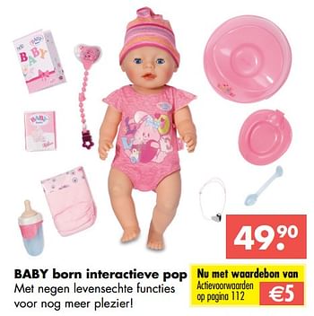 Promoties Baby born interactieve pop - Baby Born - Geldig van 09/10/2017 tot 06/12/2017 bij Multi Bazar