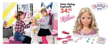 Promoties Sister styling kaphoofd - Baby Born - Geldig van 09/10/2017 tot 06/12/2017 bij Multi Bazar