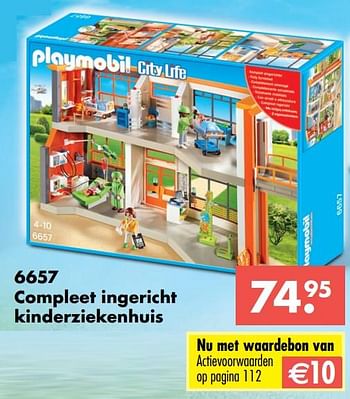 Promoties Compleet ingericht kinderziekenhuis - Playmobil - Geldig van 09/10/2017 tot 06/12/2017 bij Multi Bazar