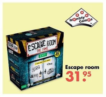 Promoties Escape room - Identity Games - Geldig van 09/10/2017 tot 06/12/2017 bij Multi Bazar