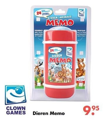Promoties Dieren memo - Clown Games - Geldig van 09/10/2017 tot 06/12/2017 bij Multi Bazar