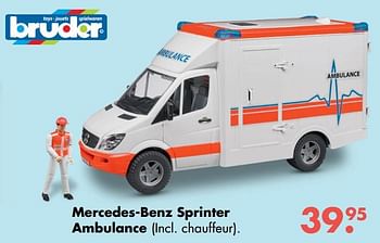 Promotions Mercedes-benz sprinter ambulance - Bruder - Valide de 09/10/2017 à 06/12/2017 chez Multi Bazar