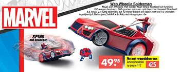 Promoties Web wheelie spiderman - Marvel - Geldig van 09/10/2017 tot 06/12/2017 bij Multi Bazar