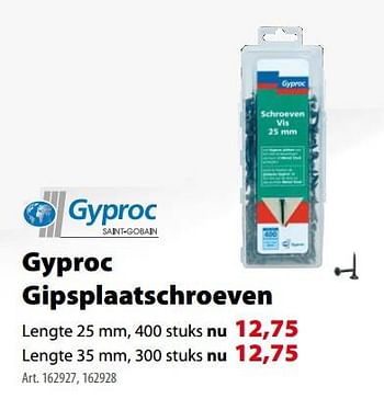 Promoties Gyproc gipsplaatschroeven - Gyproc - Geldig van 11/10/2017 tot 23/10/2017 bij Gamma