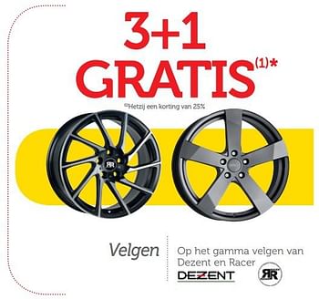 Promoties 3+1 gratis velgen - Huismerk - Auto 5  - Geldig van 02/10/2017 tot 12/11/2017 bij Auto 5