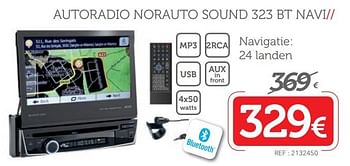 Promoties Autoradio norauto sound 323 bt navi - Norauto - Geldig van 02/10/2017 tot 12/11/2017 bij Auto 5