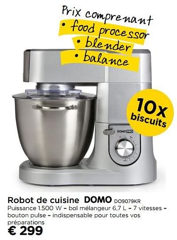 Promoties Robot de cuisine domo do9079kr - Domo - Geldig van 30/09/2017 tot 31/10/2017 bij Molecule