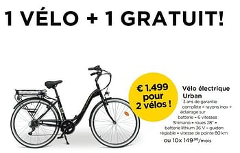 Promotions Vélo électrique urban - Urban - Valide de 30/09/2017 à 31/10/2017 chez Molecule