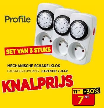 Promotions Profile mechanische schakelklok - Profile - Valide de 02/10/2017 à 31/10/2017 chez Bouwcenter Frans Vlaeminck