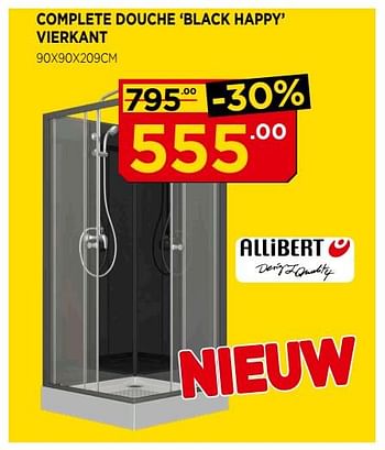 Promoties Allibert complete douche `black happy` vierkant - Allibert - Geldig van 02/10/2017 tot 31/10/2017 bij Bouwcenter Frans Vlaeminck