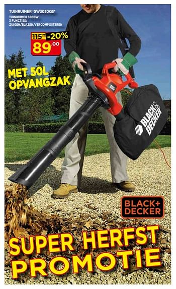 Promoties Black + decker tuinruimer `gw3030qs` - Black & Decker - Geldig van 02/10/2017 tot 31/10/2017 bij Bouwcenter Frans Vlaeminck