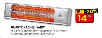 Promoties Quartz kachel `yaro` - Huismerk - Bouwcenter Frans Vlaeminck - Geldig van 02/10/2017 tot 31/10/2017 bij Bouwcenter Frans Vlaeminck