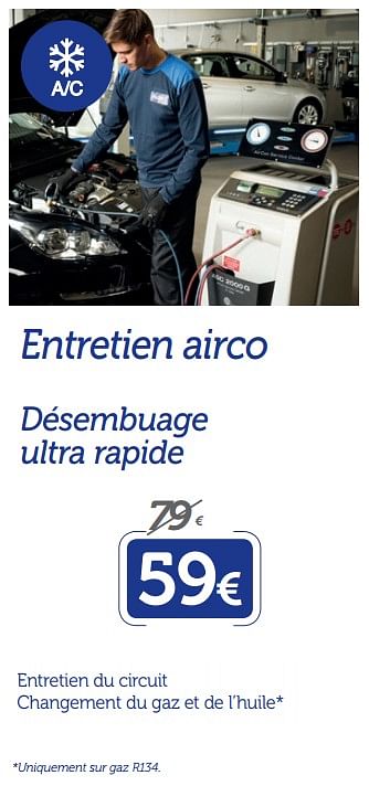 Promotions Entretien airco - Produit maison - Auto 5  - Valide de 16/10/2017 à 12/11/2017 chez Auto 5