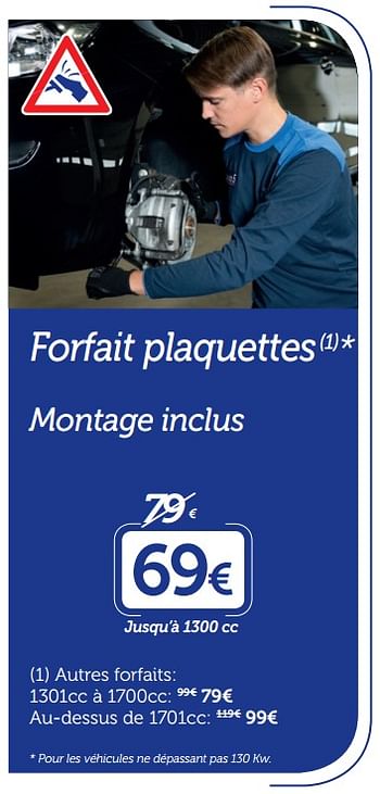 Promotions Forfait plaquettes montage inclus - Produit maison - Auto 5  - Valide de 16/10/2017 à 12/11/2017 chez Auto 5