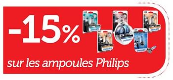 Promotions -15% sur les ampoules philips - Philips - Valide de 16/10/2017 à 12/11/2017 chez Auto 5