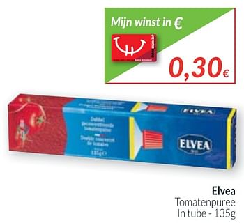 Promoties Elvea tomatenpuree ln tube - Elvea - Geldig van 01/10/2017 tot 31/10/2017 bij Intermarche