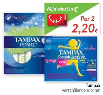 Promoties Tampax - Tampax - Geldig van 01/10/2017 tot 31/10/2017 bij Intermarche