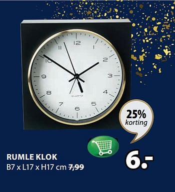 Promoties Rumle klok - Huismerk - Jysk - Geldig van 02/10/2017 tot 15/10/2017 bij Jysk