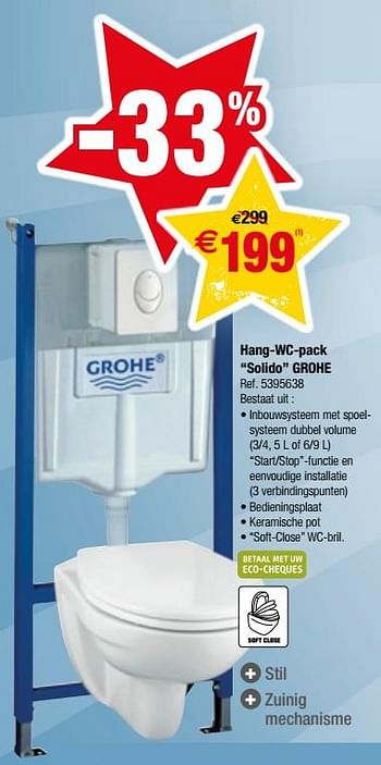 Promotions Hang-wc-pack solido grohe - Grohe - Valide de 10/10/2017 à 23/10/2017 chez Brico