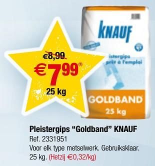 Promoties Pleistergips goldband knauf - Knauf - Geldig van 10/10/2017 tot 23/10/2017 bij Brico
