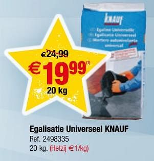 Promoties Egalisatie universeel knauf - Knauf - Geldig van 10/10/2017 tot 23/10/2017 bij Brico