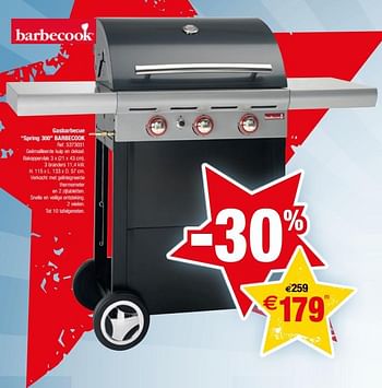 Promotions Gasbarbecue spring 300 barbecook - Barbecook - Valide de 10/10/2017 à 23/10/2017 chez Brico