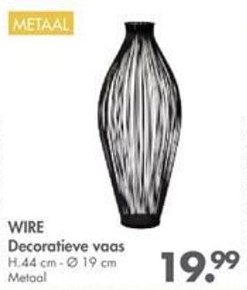 Promoties Wire decoratieve vaas - Huismerk - Casa - Geldig van 02/10/2017 tot 29/10/2017 bij Casa