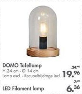 Promoties Domo tafellamp - Huismerk - Casa - Geldig van 02/10/2017 tot 29/10/2017 bij Casa