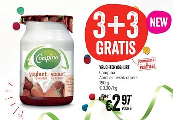 Promoties Vruchtenyoghurt campina - Campina - Geldig van 05/10/2017 tot 11/10/2017 bij Delhaize